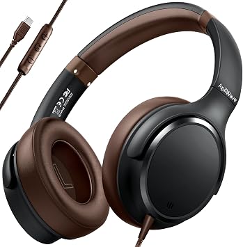 Wired Headphones with USB C Over Ear Headphones with Mic Foldable Headphone