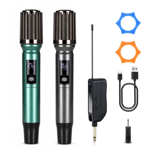 Dual Wireless Karaoke Microphone Set, Up to 500 ft Range