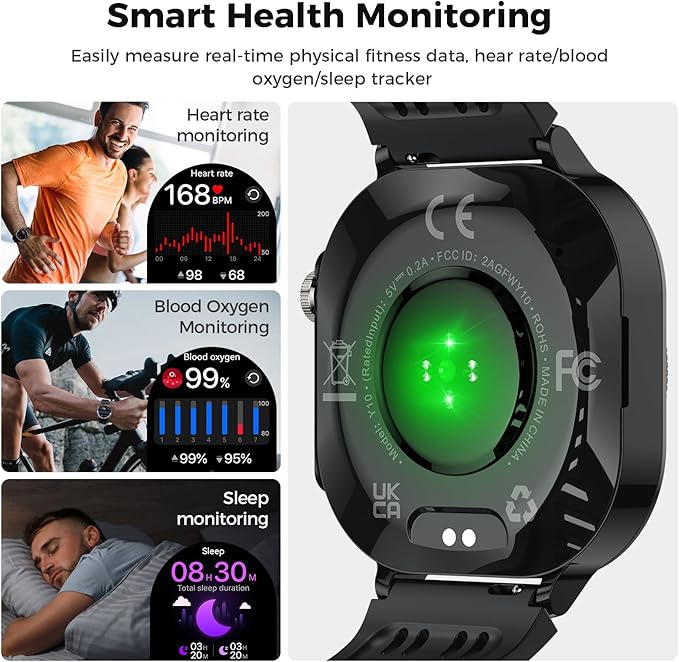Smart Watch, 2025 AMOLED Screen 1.43" Smartwatch for Men Women (Answer/Make Call), 130+ Sport Modes Fitness Activity Tracker, Flashlight/660mAh/Heart Rate/Sleep Monitor, IP68 Waterproof Android iOS
