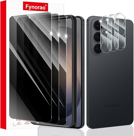 3+3+1-Pack, Privacy Screen Protector and Camera Lens Protector for Samsung Galaxy S26+/S26 Plus with Installation Alignment Aid, Anti-Spy Tempered Glass Film, Dark Private Black Protection, Anti-Scratch