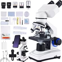 Binocular Microscope Magnification 40X-2500X, WF10x/25x Eyepieces, Dual LED Illumination, Suitable for Schools Home Labs Educational Adult Microscope