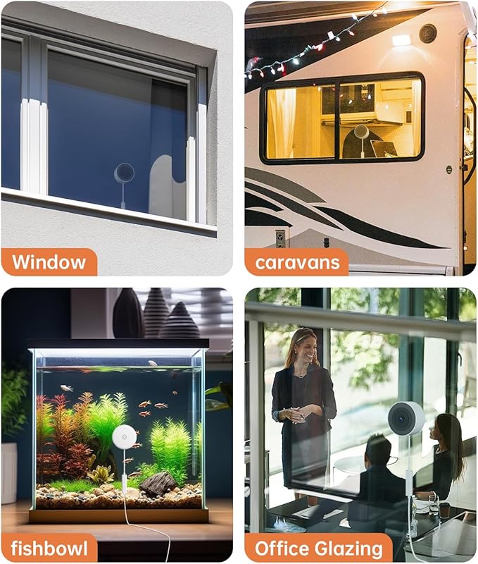 4MP/2K Window Cameras for Home Security, WiFi Indoor Security Camera with Blacklight Full Color Night Vision, Al Text Recognition, Smart Search, 24/7 Recording for Porch/Yard/Front Road (1PCS)