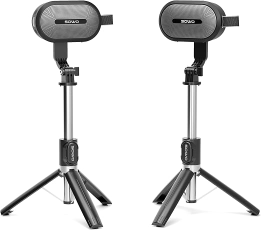SOWO Wireless Dual Bluetooth Speakers Set, Stereo Sound, Adjustable Stands