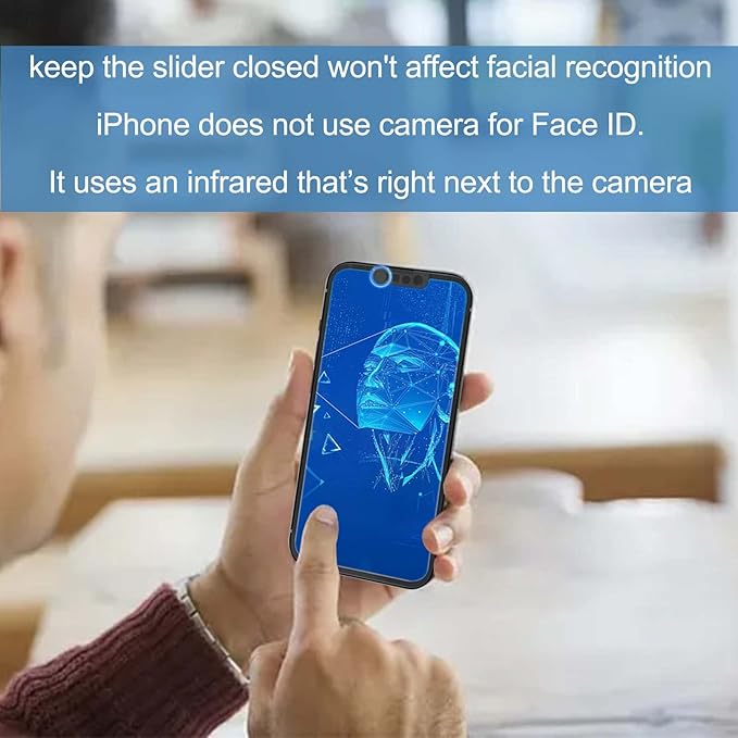 Privacy Cover Compatible for iPhone 14 /iPhone 14 Plus Front Camera Cover,Protect Privacy and Security But Not Affect Facial Recognition（2Pack）