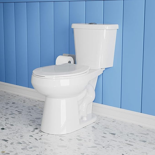 17 Inch Compact Tall Toilet for Seniors,Tornado Flush High Toilets, Chair Height Toilet, ADA Height for Bathroom, Comfort Bowl Heigh 16.75", Seat Height 17.5",Two Piece Dual Flush 1.1/1.6 GPF, White