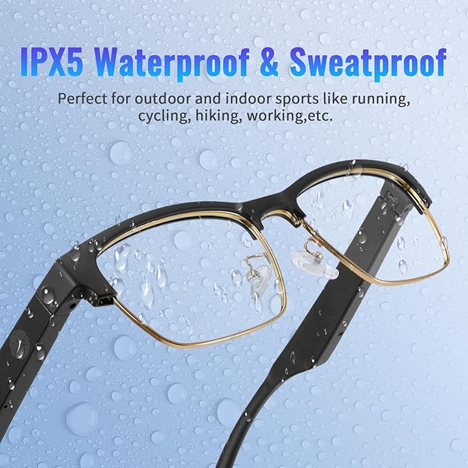 Bluetooth Audio Smart Glasses - Blue Light Glasses for women and men, Open Ear sound with Mic & Speakers, Blue light Filter & Polarized Sunglasses Lenses