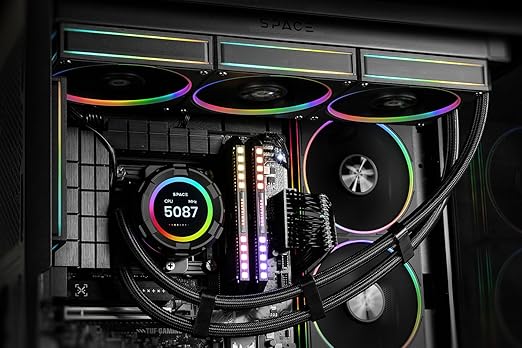ID-COOLING SL360 CPU Liquid Cooler with Display, Customizable 2.1" LCD Display for Images or Performance Metrics, 360mm AIO Cooler, Three AF127 ARGB Fans, Fits Intel/AMD