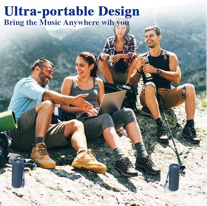 X21 Dual Portable Bluetooth Wireless Speakers Waterproof for Booming Stereo with FM Radio, Micro SD Card, IPX6, 30W for Outdoor, Home, Office, Party and Travel (Pack 2 Blue)…