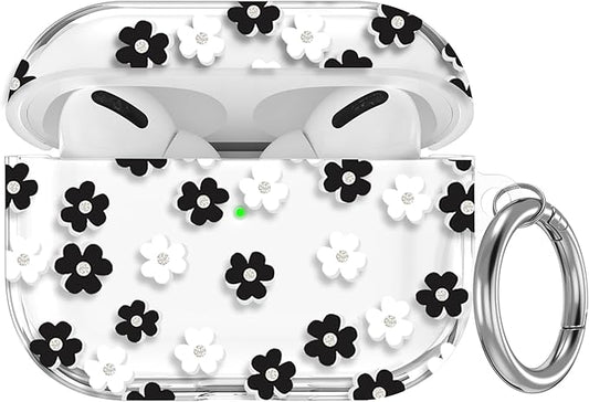 Maxjoy for AirPods Pro 3rd Generation Case, Clear Flower AirPods Pro 3 Case for Women Girly Cute Soft AirPod Pro 3 Cover with Keychain Strap for AirPod Pro 3rd Gen Cover 2025, Floral