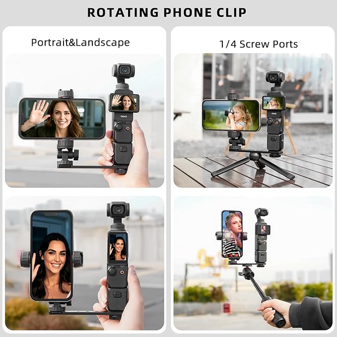 BRDRC Pocket 3 Magnetic Mount & 22 in 1 Accessories Kit, MagSafe Phone Holder with Hard Case, Suction Car Mount, Tripod, Selfie Stick, Screen Protector for DJI OSMO Pocket 3 Creator Combo