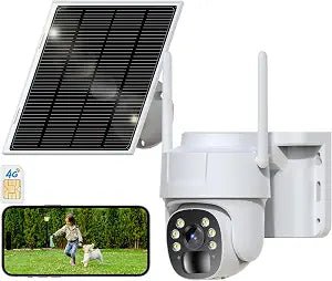 4G LTE Cellular Security Camera, Wireless Solar Powered No WiFi Needed Outdoor Camera Built-in SIM Card,Pan Tilt, 2K HD Night Vision,2-Way Talk,Motion Detection, Remote Access