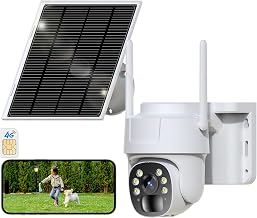4G LTE Cellular Security Camera, Wireless Solar Powered No WiFi Needed Outdoor Camera Built-in SIM Card,Pan Tilt, 2K HD Night Vision,2-Way Talk,Motion Detection, Remote Access