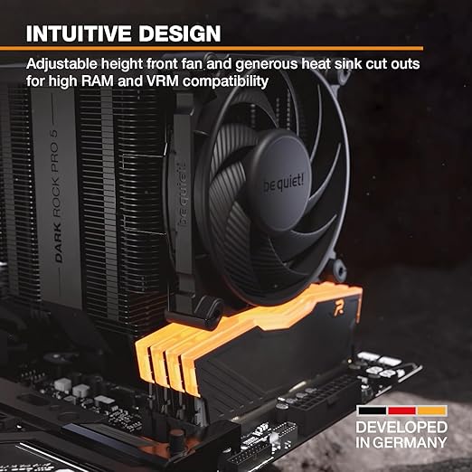 be quiet! Dark Rock Pro 5 Quiet Cooling CPU Cooler | Immensely High Airflow | 7 high-Performance Copper Heat Pipes | Speed Switch | Thermal Grease | BK036