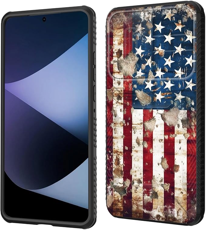 for Galaxy A36 5G/A56 5G Case Built in Slide Camera Lens Cover,Heavy Duty Shockproof Protection Dual Layer Case for Samsung Galaxy A36 5G/A56 5G 6.7" 2025,Rustic American Flag