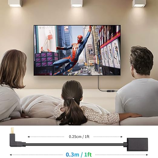 Duttek 8K HDMI 90 Degree Adapter 1Ft/30cm,[48Gbps, Extreme Slim/Thin ] Down Angle HDMI Male to Female Cable Support 8K@60Hz 4K@120 7680P for TV, Laptop, Projector, Monitor, Xbox