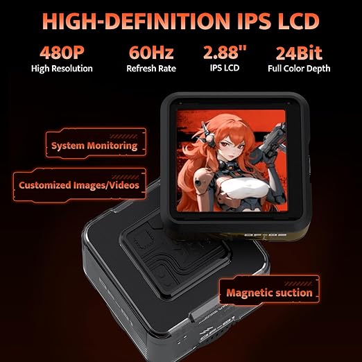 darkFlash DE360 All-in-one Liquid CPU Cooler, 2.88” LCD Screen with 480 * 480 Resolution, ARGB Sync, PWM Fans 360mm Radiator, CPU PC Aio Cooler Compatible with Intel 1851/1700, AMD AM4/AM5 (Black)