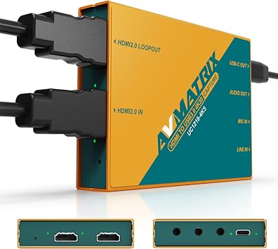 AVMATRIX Capture Card,HDMI to USB3.0 4K60 Passthrough Plug& Play, HDR10 VRR