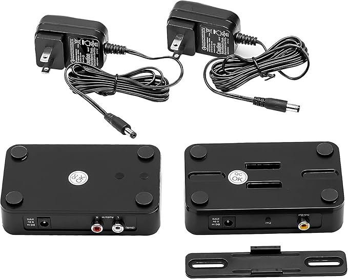 OSD Audio Wireless 5.8G Subwoofer Transmitter/Receiver Kit Dual Source, Diversity Antennas and Brackets Nero WSA