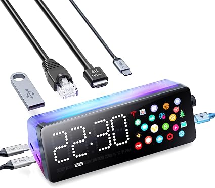 Laptop Docking Station, 7-in-1 USB C Docking Station with Screen, Multiple Built-in Apps, USB C Dock with HDMI 4K@60Hz, 90W Max Power Delivery, 1 Gbps Ethernet, Multiport Adapter for Dell/HP/MacBook