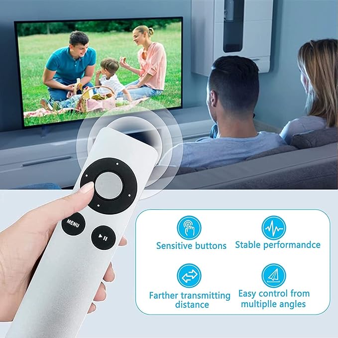 New Replacement Apple TV Remote Control for Apple TV1 2 3 A1427 A1469 A1378 A1294 MD199LL/A MC572LL/A MC377LL/A MM4T2AM/A MM4T2ZM/A TV
