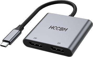 USB C to Dual DisplayPort(DP) Adapter Splitter 8K, Type C to 2 DP Dongle