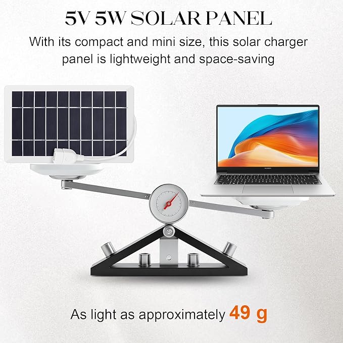 USB Solar Panel Charger, Portable Solar Panel Kit for Camera, Cell Phone Charging, Camping, Hiking, Outdoor Travel 5V 5W (White 5W 1PCS)