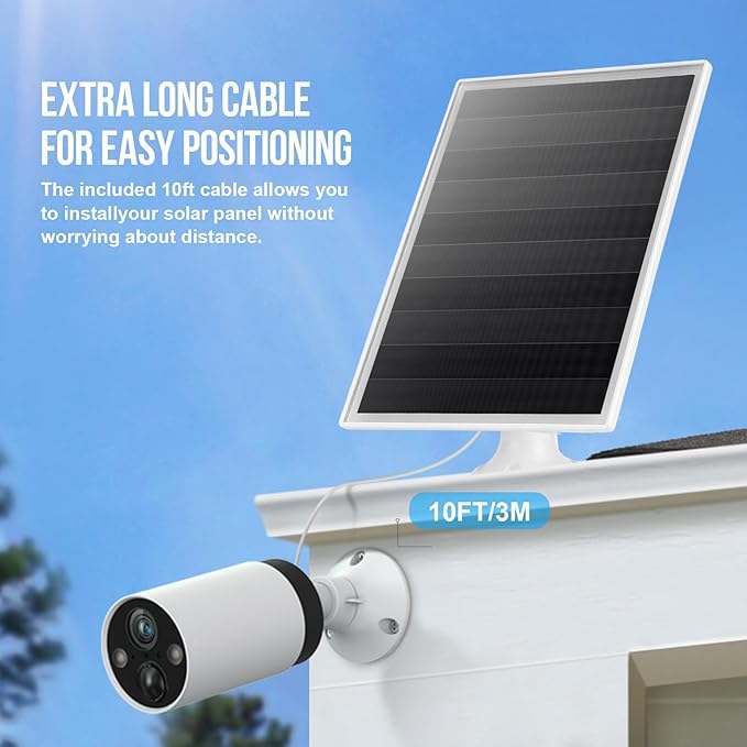 6W Solar Panel for Ring Camera, Solar Panel with Ring Stick Up Cam & USB-C Port for Ring Stick Up Cam & Spotlight Cam Series, IP66 Waterproof, 360° Adjustable Security Mount, 1PC