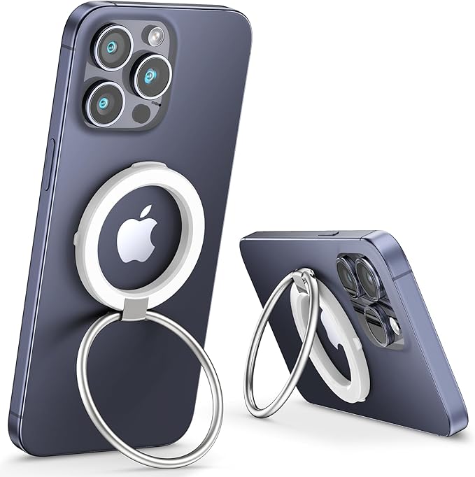 Upgraded MagSafe Phone Ring Holder - Magnetic Grip Stand & Finger Kickstand, Dual-Sided Magnetic Design, Compatible with iPhone 16 Pro Max/15/14/13/12 and MagSafe Accessories