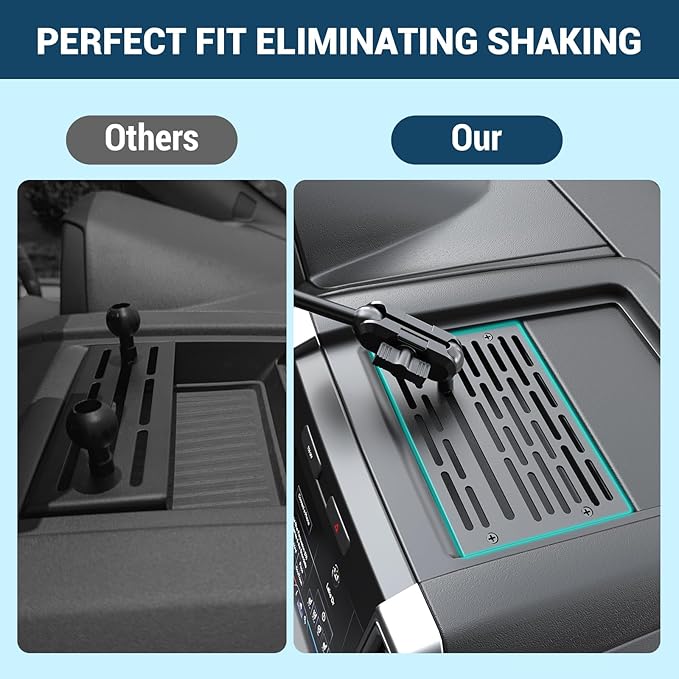 No Punching Required Dash Phone Holder, Compatible with 2015-2020 F150 2017-2022 F250 F350, Metal Cellphone Mounting Bracket Stand for Most CellPhones (Clip Type)