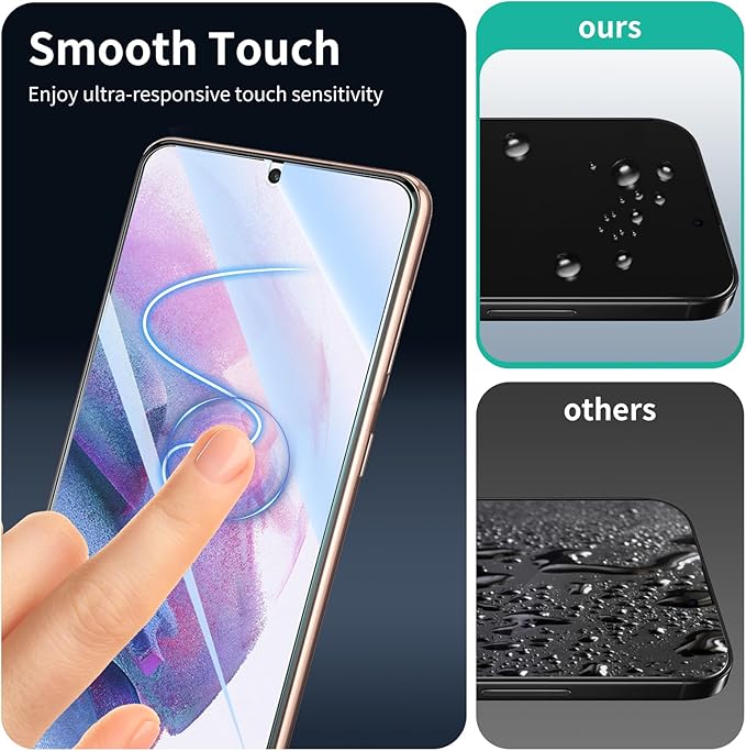 3*Screen Protector and 3*Camera Lens Protector for Samsung Galaxy S21+/S21 Plus with a Installation Alignment Aid, Tempered Glass Film, [9H Hardness][Anti-Shatter][Anti-Scratch]