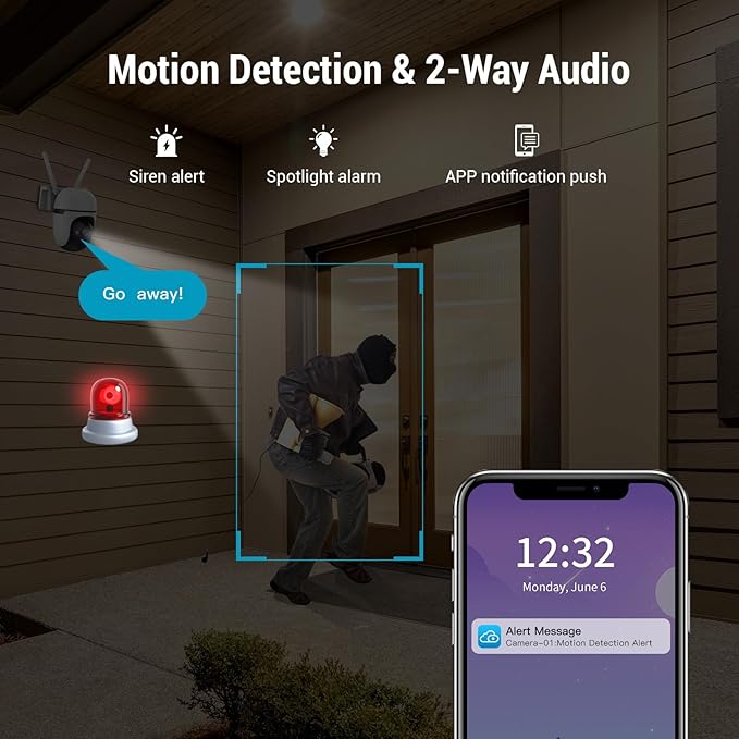 Ivy Smart 5MP Smart Camera, Global Management Platform Ivy IoT, Night Vision, Two-Way Audio, AI Algorithms, 360° Rotation, Cloud Storage, Live Streaming & Recording, APP Control, Multi-User Sharing