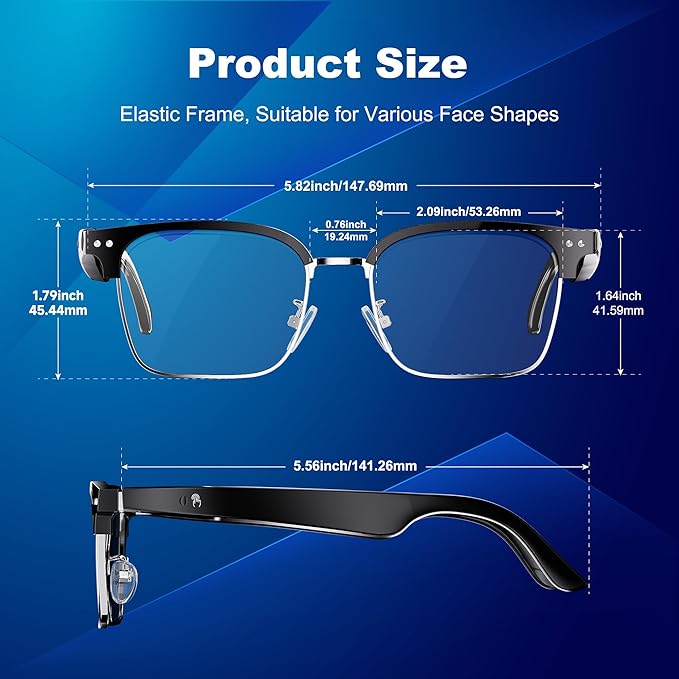 AI Smart Glasses for Women and Men, Bluetooth Sunglasses with Chat GPT and 164 Languages , Translation Glasses with Color-Change Lens, Music Playback & Hands-Free Calls, UV & Blue Light Protection