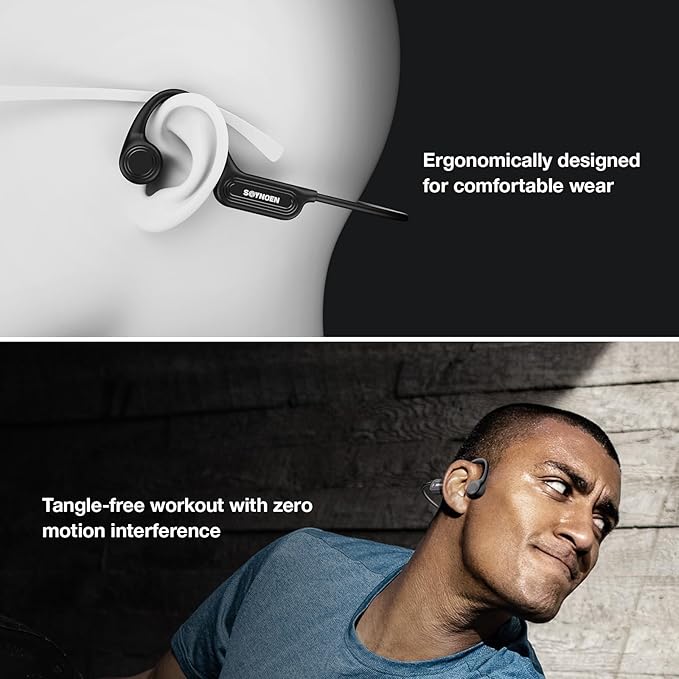Bone Conduction Headphones, Bluetooth 6.0 Wireless Open Ear Headphones with Mic, IP56 Waterproof Running Headphones, 10-Hour Playtime for Cycling, Hiking, Running and Workout