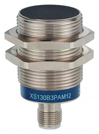 Telemecanique Sensors XS630B1NAM12 Universal Series Inductive Proximity Sensor, Multi-Function, Metal 30-mm Barrel, 2-Wire AC/DC Wiring, PNP Input, NO Output, M12 Micro-Connector