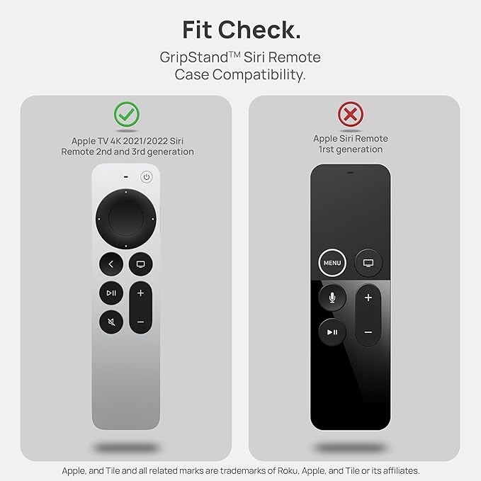GripStand™ Apple TV Remote Cover, Scratch-Resistant Silicone Case Compatible with AirTag, Fits Siri Apple TV 4K/HD (2nd & 3rd Gen), Stand-Up Design, Enhanced Grip, Fiery Red by 73&Sunny