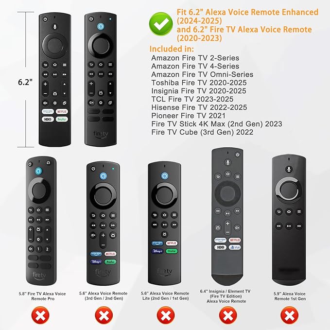 Fintie Silicone Case for Fire TV Stick 4K Max (2nd Gen)/Toshiba/Insignia/Pioneer/2-Series/4-Series/Omni Fire TV Remote - Anti Slip Shockproof Cover for Alexa Voice Remote Enhanced, Red