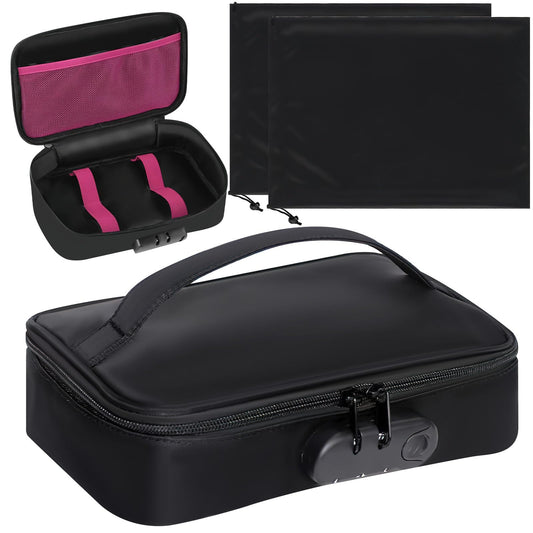 Discreet Lockable Toy Storage Bag, Locking Storage Box Toy Organizer Case Organizer Container with 2 Drawstring Bags, Lock Box Travel Game Bag for Women and Men