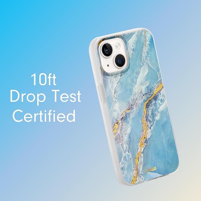Sonix Case for iPhone 15 Plus, iPhone 14 Plus | Compatible with MagSafe | 10ft Drop Tested | Ice Blue Marble