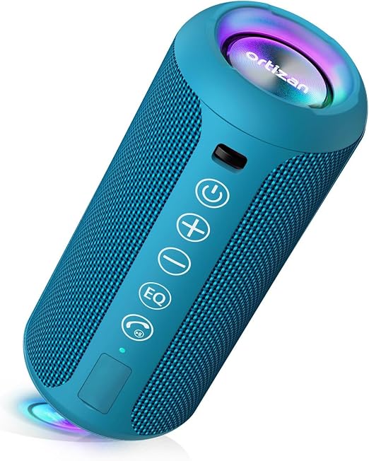 Ortizan X10 Portable Bluetooth Speaker, IPX7 Waterproof, Wireless, Blue