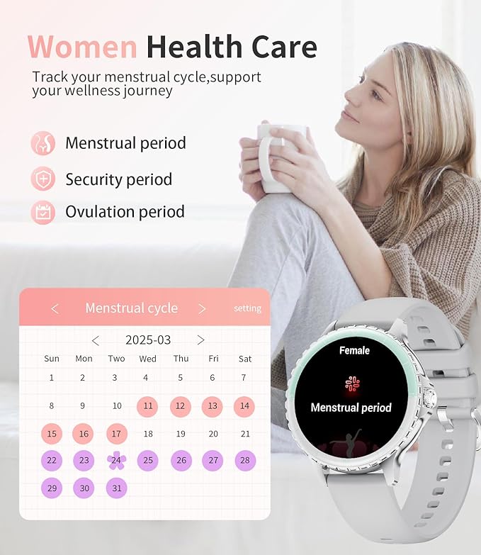 LIGE Smart Watches for Women (Answer/Make Call) 1.27” TFT Smartwatch,300mAh/IP68 Waterproof Fitness Tracker Pedometer 111 Sport Modes for Android iOS,Sliver