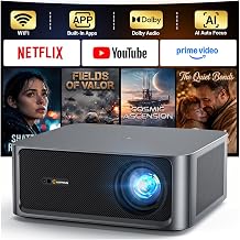 HAPPRUN 3000 ANSI Lumens Outdoor Projector with Built-in Apps, Smart OS - Image 1