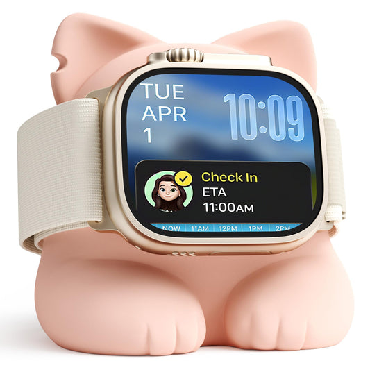 Charger Stand Compatible with Apple Watch Series 49/46/45/44/42/41/40/38mm iWatch Ultra 4/3/2/1,Series12/11/10/9/8/SE2/7/6/SE/5/4/3/2/1,Silicone Charging Dock Supports Night Stand Mode,Pink