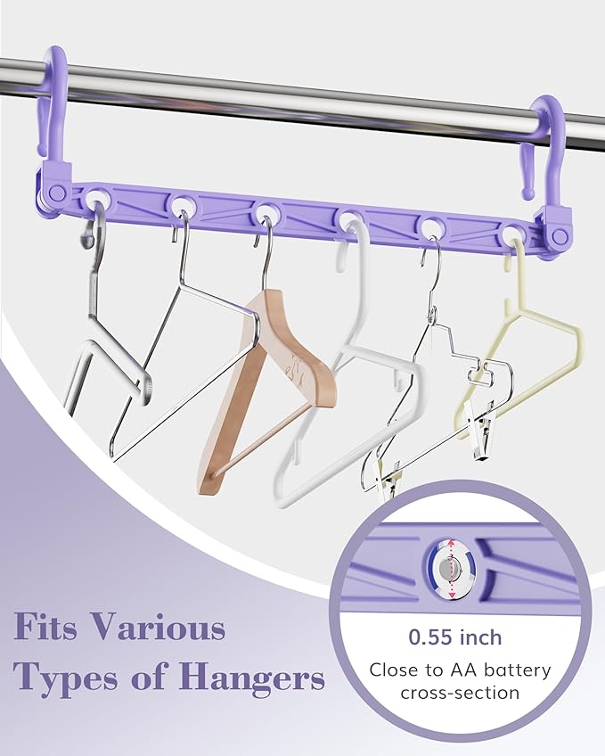Space Saving Hangers for Clothes, 16 Pack Magic Hangers with 6 Holes and 360° Swivel Hook, Hanger Hooks Space Saver for Closet Organizers and Storage, Dorm Room Essentials for Girls, Colorful