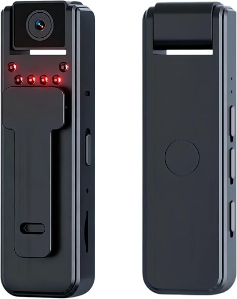1080P HD Mini Body Camera, Wearable POV Security Cam with Night Vision