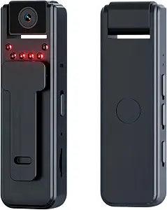 1080P HD Mini Body Camera, Wearable POV Security Cam with Night Vision