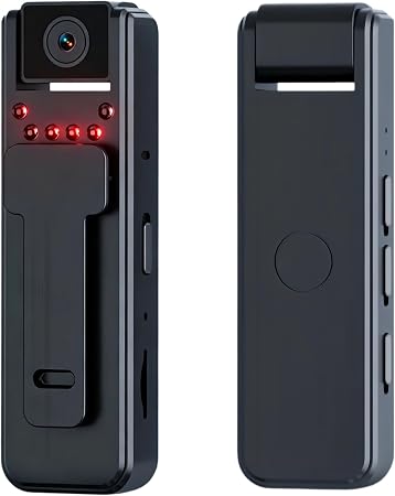 1080P HD Mini Body Camera, Wearable POV Security Cam with Night Vision