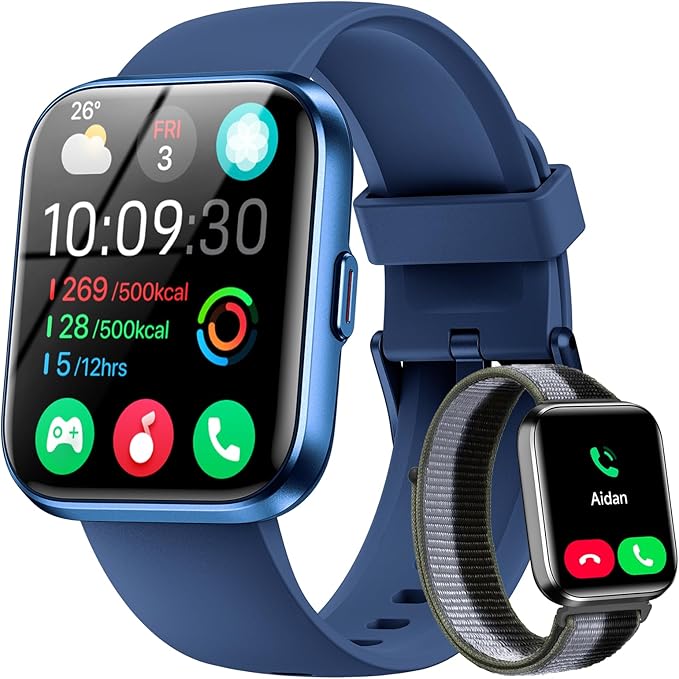 Smart Watches for Men (Android/iPhones), 120+ Sport Modes Fitness Tracker Watch with SpO2/Heart Rate Monitor, Steps/Sleep Tracker, 1.85" HD Smart Watch with Bluetooth Calls/Messages, 3ATM waterproof