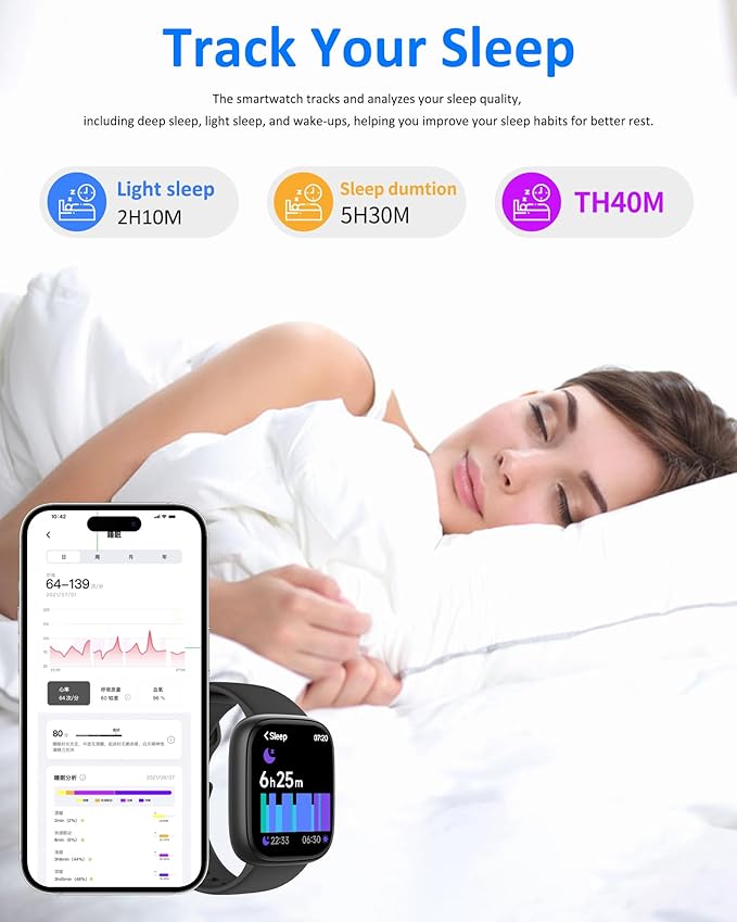 Smart Watch Men Women with Voice Assistant, 1.83" HD Fitness Tracker, Bluetooth 5.3 Call, Heart Rate SpO2 Sleep Monitor, IP68 Waterproof, 100+ Sports Modes, Pedometer for iOS Android