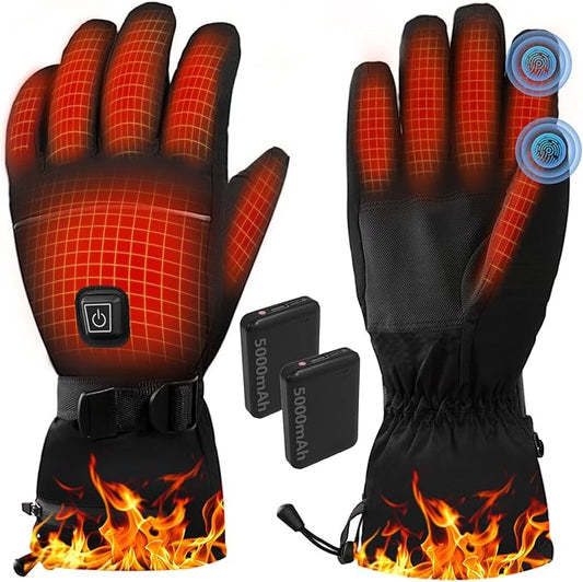 Heated Gloves for Men Women, Electric 3-Level Heating Gloves with Touchscreen, Rechargeable Battery Powered Winter Warm Glove Liners for Motorcycle Skiing Hiking Cycling Hunting Outdoor Work