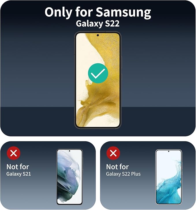 2*Screen Protector and 2*Camera Lens Protector for Samsung Galaxy S22 with a Installation Alignment Aid, Double Shatterproof HD Tempered Glass Film, [9H Hardness][Anti-Scratch]